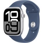 Apple Watch Series 10 GPS 46mm Silver Aluminium Case with Sport Band M/L - Denim