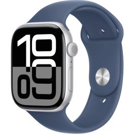   Apple Watch Series 10 GPS 46mm Silver Aluminium Case with Sport Band M/L - Denim