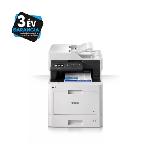 BROTHER Lézer MFP NY/M/S DCP-L8410CDW, A4, színes, 31 lap/perc, WiFi/LAN/USB, ADF, duplex, 2400x600dpi, 512MB