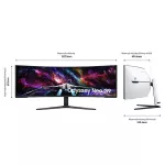 SAMSUNG Ívelt Gaming 240Hz VA monitor 57" G95NC, 7680x2160, 32:9, 420cd/m2, 1ms, 3xHDMI/DP/2xUSB