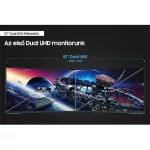 SAMSUNG Ívelt Gaming 240Hz VA monitor 57" G95NC, 7680x2160, 32:9, 420cd/m2, 1ms, 3xHDMI/DP/2xUSB
