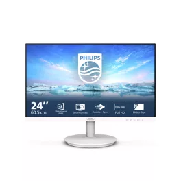   PHILIPS IPS monitor 23.8" 241V8AW, 1920x1080, 16:9, 250cd/m2, 4ms, VGA/HDMI, hangszóró, fehér