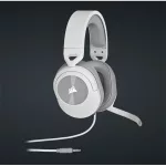 CORSAIR Vezetékes Headset, HS55 Gaming, Ultrakönnyű, Jack dugós, fehér