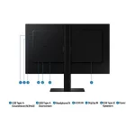 SAMSUNG IPS 100Hz monitor B2B 27" S60D, 2560x1440, 16:9, 350cd/m2, 5ms, HDMI/DisplayPort/3xUSB, Pivot