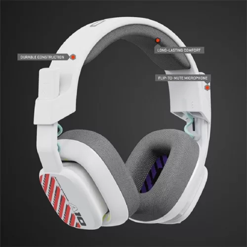 LOGITECH Fejhallgató 2.0 - ASTRO A10 Gaming Vezetékes Mikrofon, Fehér/PS (PC, PS5, XBOX Series)