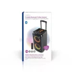 Nedis SPPT2480BK bluetooth hangszóró, hangfal, 2x 5.25" mélynyomó, 2 x 2" magassugárzó, 240W, 5 óra lejátszási idő, akku