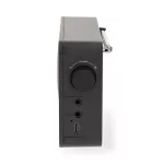 Nedis RDFM2225BK hordozható FM rádió, digitális hangolás, Bluetooth, Fejhallgató kimenet, Ébresztőóra, akkumulátor