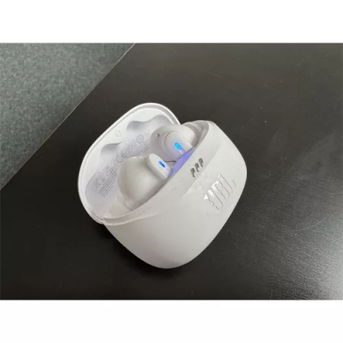 JBL Tune Beam 2 TWS Bluetooth fülfallgató mikrofonnal, USB-C, 100dB, In-Ear, 16 ohm, tölthető 2 óra, 65 mAh, fehér