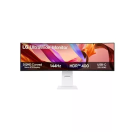   LG ívelt 144Hz monitor 49" 49U950A-W, 5120x1440, 32:9, 400cd/m2, 5ms, HDMIx2/Displayport/USBx2/USB-C (90W)