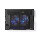 Nedis NBCR200BK notebook hűtő, 14 - 18", 2 X 140mm ventilátor, LED, 1200 rpm