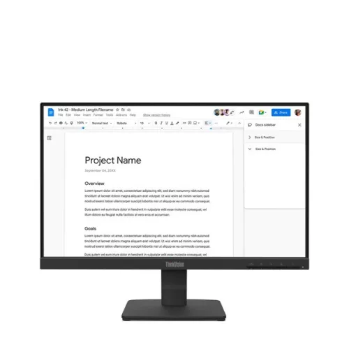LENOVO Monitor - ThinkVision S22-4e, 21.5" FHD 1920x1080 IPS, 16:9, 1300:1, 250cd/m2, 4ms, HDMI, VGA
