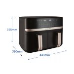 RUSSEL HOBBS SatisFry 27680-56/RH dupla kosaras 9 L Airfryer, fekete/pezsgő