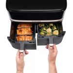 RUSSEL HOBBS SatisFry 27680-56/RH dupla kosaras 9 L Airfryer, fekete/pezsgő