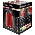 RUSSEL HOBBS COLOURS PLUS 20412-70/RH piros elektromos vízforraló, 360° alap, rejtett fűtőelem