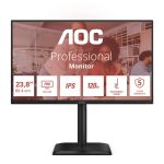 AOC IPS monitor 23,8" 24E4U 1920x1080,16:9, 300cd/m2, 4ms, VGA/HDMI/DisplayPort/4xUSB, hangszóró, 120 Hz, áll.mag.,pivot