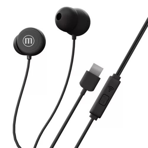 MAXELL Fülhallgató, IN-BAX, fekete, USB-C