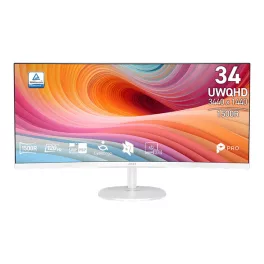   MSI Monitor Business PRO MP341CQW E12 Ívelt 34" QHD 3440x1440, 120Hz VA 21:9, 3000:1, 300cd/m2, 4ms, 2xHDMI, DP, White