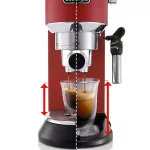 DELONGHI EC685.R Dedica Style eszpresszó kávéfőző, tartály: 1,1 l, Piros