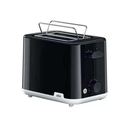 BRAUN HT1010BK Breakfast 1 2 szeletes kenyérpirító, 8 fokozat, kiolvasztó funkció, 900W, Fekete