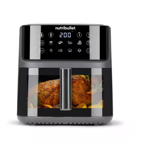 NUTRIBULLET NBA0811DG Super Crisplite Vision 3in1 forrólevegős sütő, 2000W, 8L, Fekete
