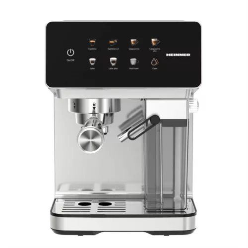 HEINNER HEM-LK20DMLK CreamyBlend Eszpresszó kávéfőző tejtartállyal, 20 bar, víztartály:1.6L, 1350W, Fekete/Inox
