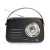 Nedis RDFM2600BK retró FM rádió, Bluetooth® 5.4, AUX bemenet, USB port, 1500 mAh-s lítium-ion akkumulátor