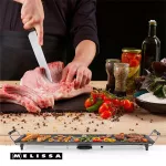 MELISSA teppanyaki látvány grillsütő, 1800W, szabályozható hőmérséklet, csepptálca, sütőfelület 90 x 23 cm