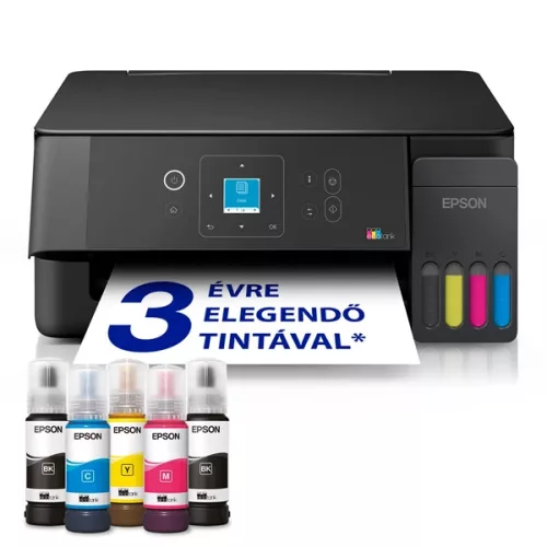 EPSON Tintasugaras nyomtató - EcoTank L3360 (A4, MFP, színes, 5760x1440 DPI, 33 lap/perc, USB/Wifi/Air Print)
