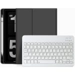 Apple iPad Air (2020 / 2022) / iPad Air 11 (2024 / 2025), Bluetooth billentyűzetes mappa tok, érintőceruza tartó, érintőceruza nélkül, TP SC Pen Holder + Keyboard, fekete