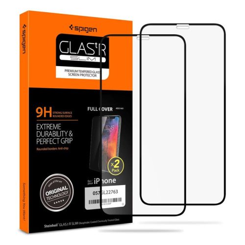 Edzett üveg Spigen iPhone 11 Pro X / Xs Glass FC 2 db-os csomag, fekete