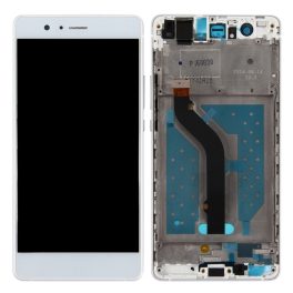  Huawei P8/P9 Lite (2017) kompatibilis LCD modul kerettel, OEM jellegű, fehér, Grade S+