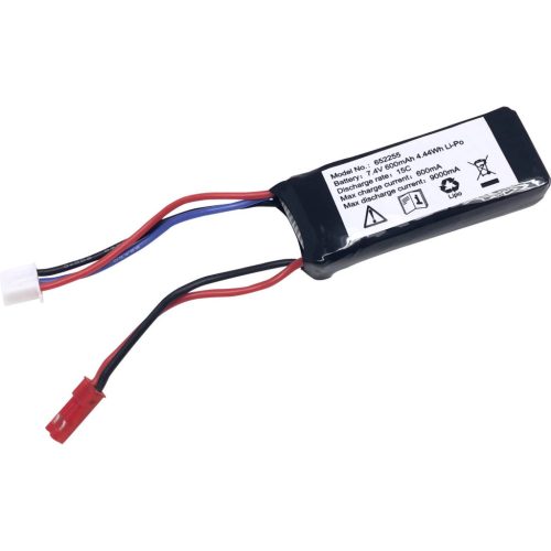 Reely Akkucsomag, LiPo 7.4 V 600 mAh Cellaszám: 2 15 C Soft doboz BEC hüvely