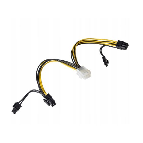 Kábel adapter Akyga AK-CA-55 PCI Express 6 tűs (anya) / 2x 8 (6+2) tűs (apa) 0,1 m