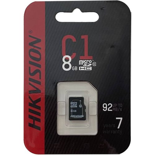 HIKVISION 8GB C1 sorozatú Micro SD (TF) kártya, MicroSDHC