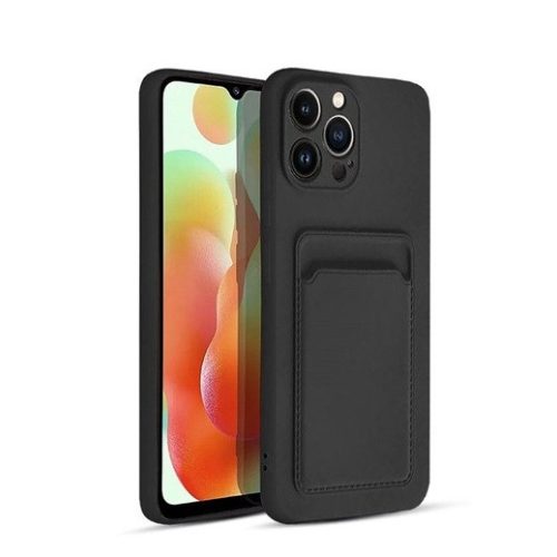 Xiaomi Redmi Note 12 Pro 5G/Poco X5 Pro 5G fekete szilikon hátlap kártyatartóval