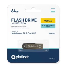   Memória PENDRIVE USB 2.0 64GB S-Depo fém vízálló PLATINET