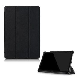    Huawei Mediapad M5 10.1 Lite WIFI Tok álló, bőr hatású (aktív FLIP, oldalra nyíló, TRIFOLD, asztali tartó) FEKETE