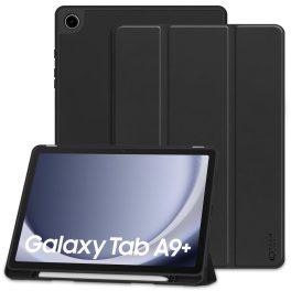   Samsung Galaxy Tab A9 Plus (11.0) SM-X210 / X215 / X216B, mappa tok, közepesen ütésálló, érintőceruza tartó, érintőceruza nélkül, Trifold, TP SC Pen Holder, fekete