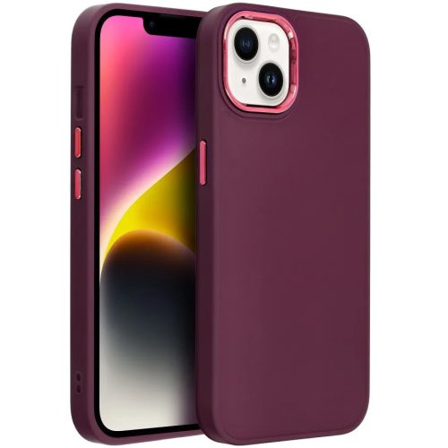 Xiaomi Redmi Note 11 Pro / Note 11 Pro 5G / Note 11E Pro / Note 12 Pro 4G, Szilikon tok, közepesen ütésálló, fémhatású kamera keret, Frame Case, lila