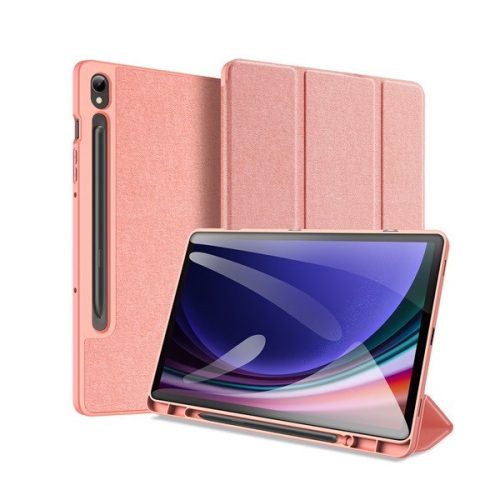 Samsung Galaxy Tab S9 FE (10.9) SM-X510 / X516B, mappa tok, Trifold, S Pen tartóval, Dux Ducis Domo, rózsaszín