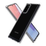 Samsung Galaxy Note 20 / 20 5G SM-N980 / N981, Szilikon tok + műanyag keret, közepesen ütésálló, Spigen Crystal Hybrid, átlátszó