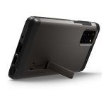 Samsung Galaxy Note 20 / 20 5G SM-N980 / N981, Szilikon tok + műanyag hátlap, kitámasztóval, Spigen Tough Armor, sötétszürke