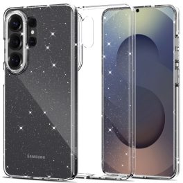   Samsung Galaxy S26 Ultra SM-S948, Szilikon tok, csillogó hátlap, TP FlexAir Glitter, átlátszó