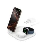 Belkin BOOST CHARGE Qi2 15 W 3 az 1-ben mágneses töltőállvány, összecsukható, fehér