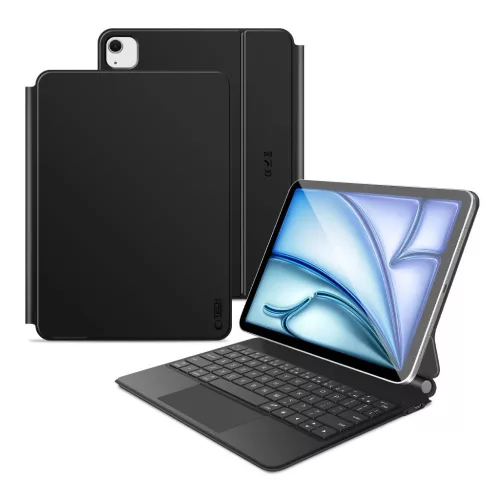 TECH-PROTECT SMARTCASE MAGNETIC + KEYBOARD tok – iPad Air 10.9” (4/5, 2020–2022) / 11” (6/7, 2024–2025) készülékhez fekete