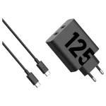 Motorola TurboPower 125W Dual 2x USB-C fali töltő USB-C 1m kábellel fekete