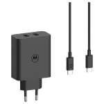 Motorola TurboPower 125W Dual 2x USB-C fali töltő USB-C 1m kábellel fekete