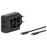 Motorola TurboPower 125W Dual 2x USB-C fali töltő USB-C 1m kábellel fekete