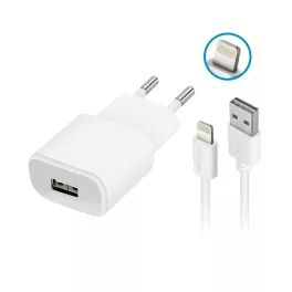 Forever TC-01 1x USB 1A töltő + Lightning kábel fehér