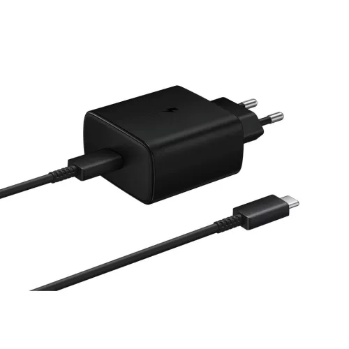 EP-TA845EBE + EP-DW767JBE Samsung 45W utazó töltő + USB-C/USB-C adatkábel fekete - csomagolás nélküli gyártói